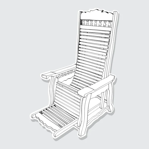 Old wooden rocking chair - Hand drawn