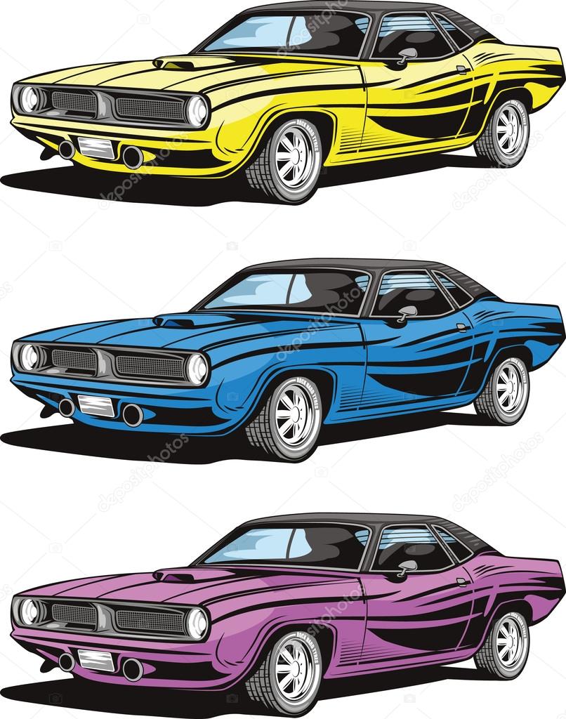 Download  American muscle car — Stock Illustration 19747519