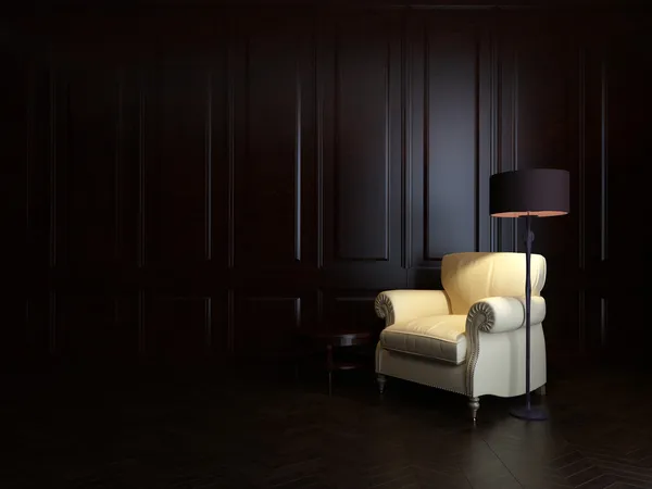 Armchair and floor lamp