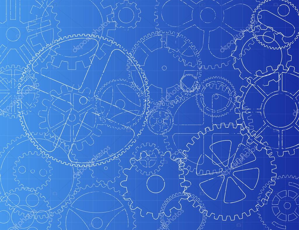 Gears Blueprint — Stock Vector © eyematrix #14182216