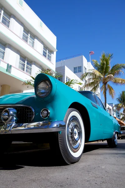 Old car in ocean drive ,Miami