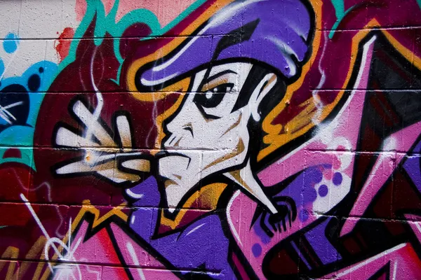 Graffiti of smoking man