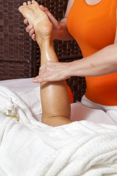 Woman receiving a professional massage and lymphatic drainage