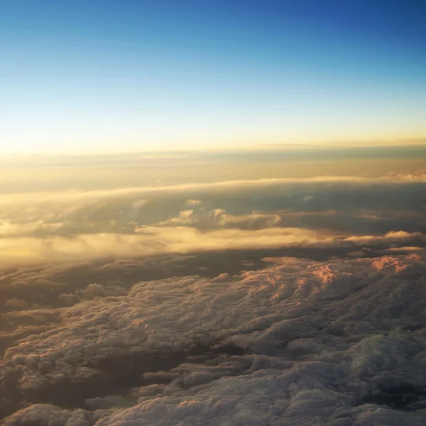 Aerial view of a cloudy sunrise