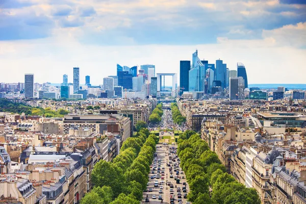 La Defense business area, Grande Armee avenue. Paris, France