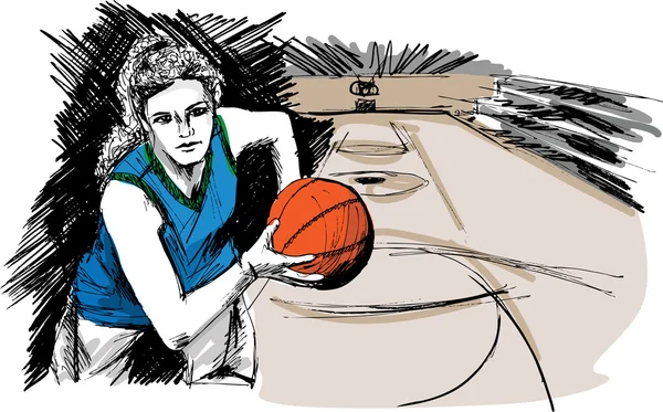 Desenho de jogador de basquete — Vetor de Stock #12252743