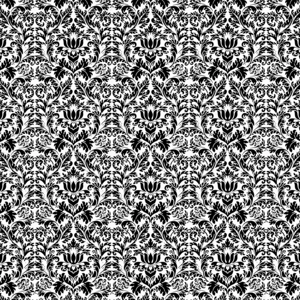 Seamless Black & White Damask