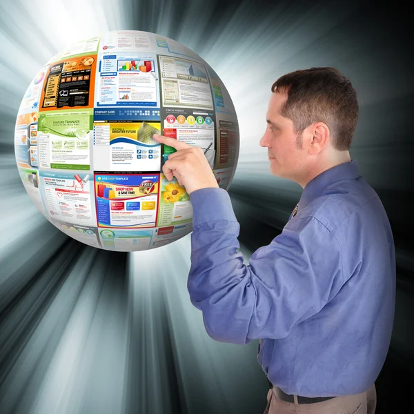 Internet Business Man Pointing to the Web