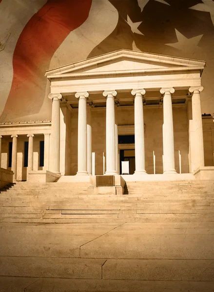 City Justice Law Courthouse with Flag