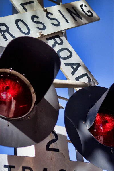 Railroad sign and warning lights