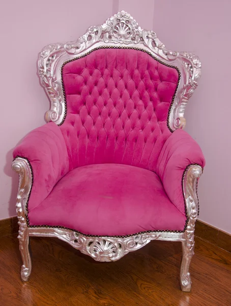 Pink antique arm chair with clipping path