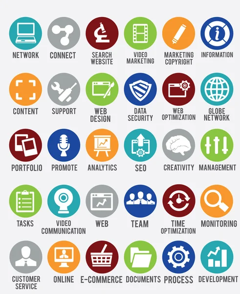 Set of internet services icons