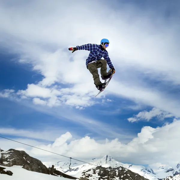 Snowboarder in the sky