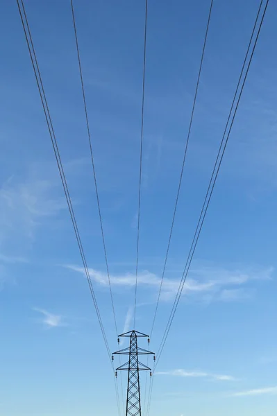 Electricity pylon with wire cables