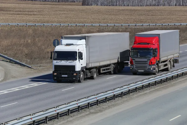 Trucks transporting freight