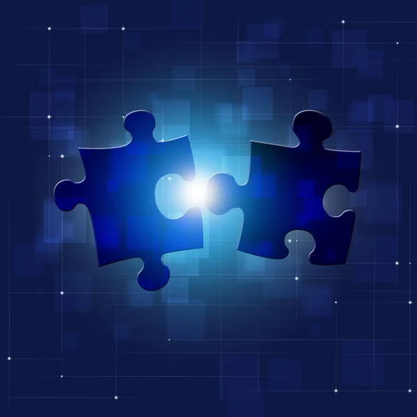 Puzzle Connection Blue Business Background