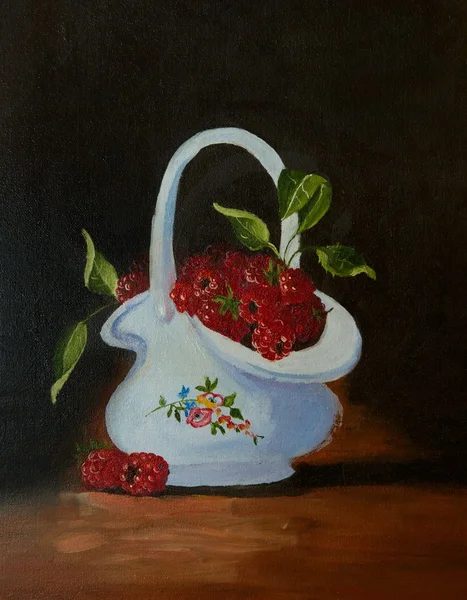 Vase with raspberry dessin