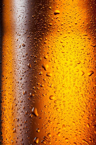 Beer. Texture of water drops on the bottle