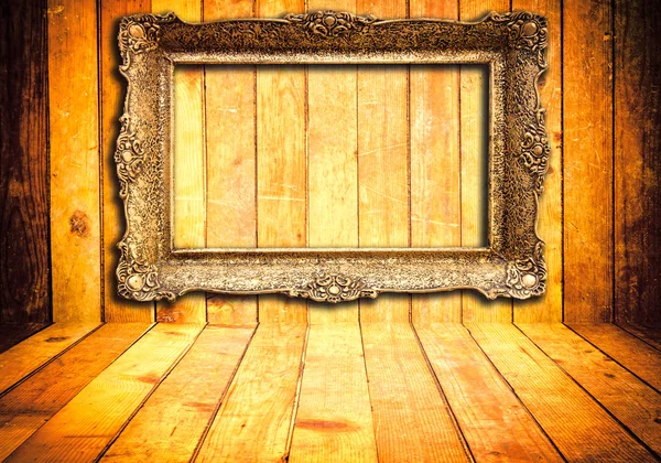 Wooden background with frame