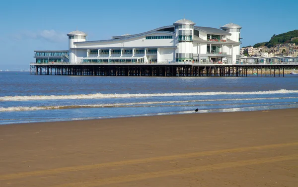 Weston-super-Mare beach sea front and Pier