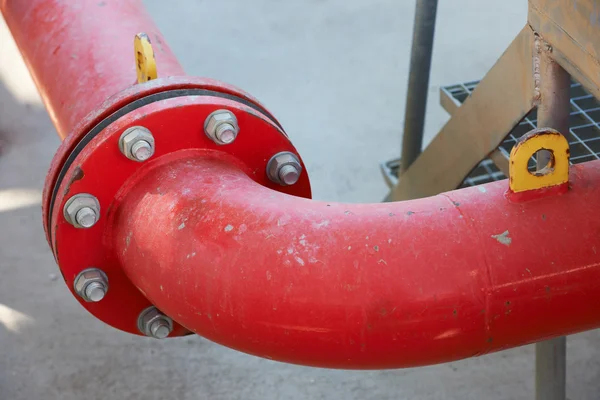 Industrial red pipe and flange
