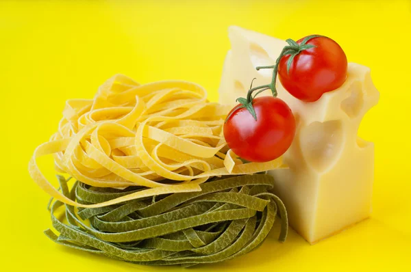 Italian pasta with cheese and tomatoes