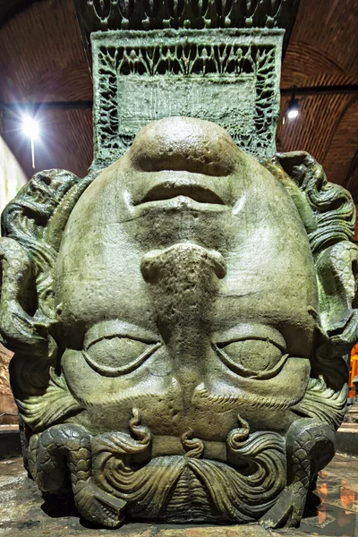 Medusa haed in The Basilica Cistern. Istanbul