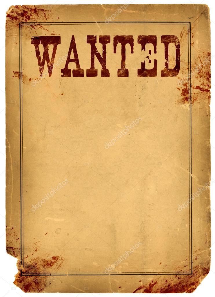 Blood Stained Wanted Poster 1800s Wild West — Stock Photo © deberarr