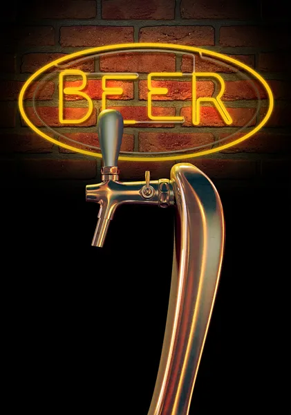 Beer Tap Single With Neon Sign