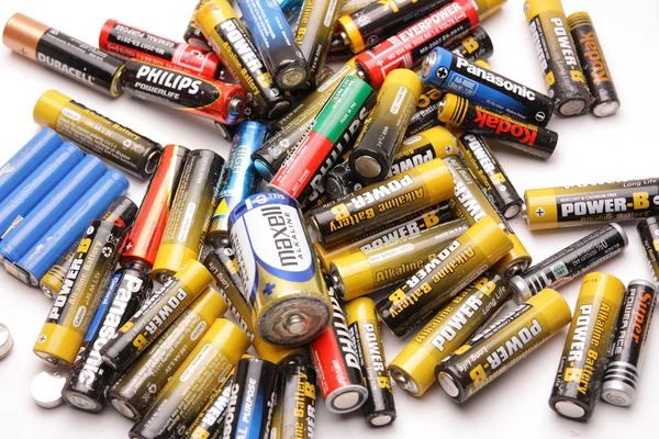 Group of old batteries