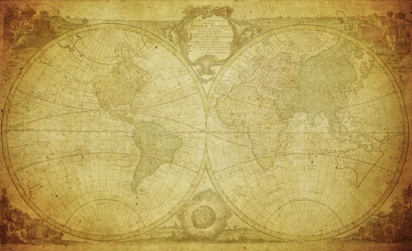 Vintage map of the world 1744