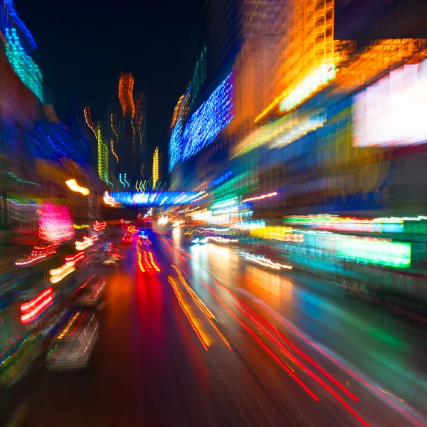 Traffic lights in motion blur