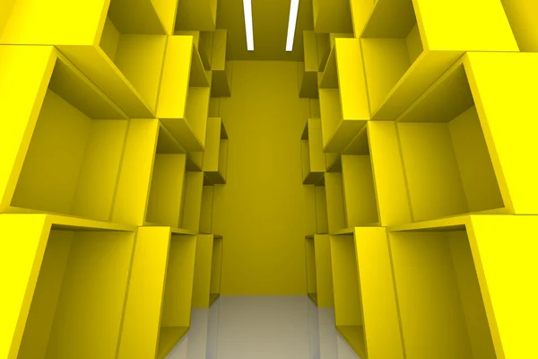 Abstract box yellow room