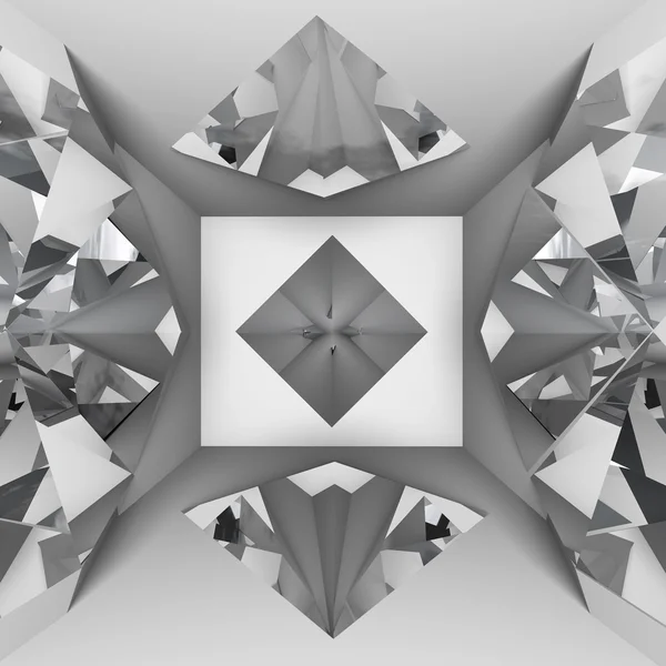 White empty room with diamond