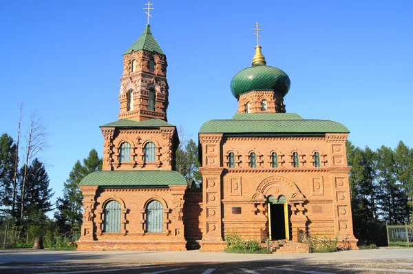 Brick church in Russian style. Town of Heihe, China.