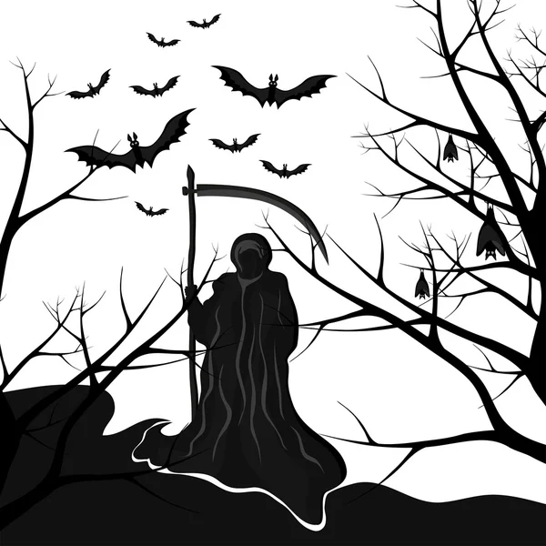 万圣节死亡与镰刀的背景 - 图库矢量图像 OSIP