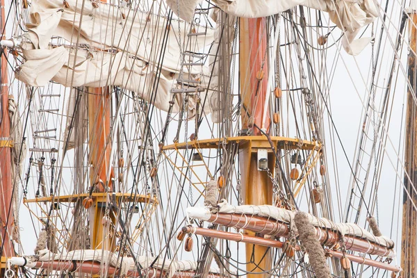 Old sail and old ship masts