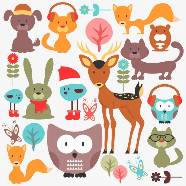 Set of various cute animals