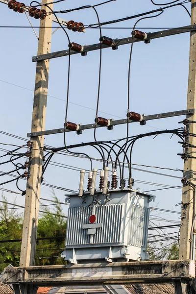 Close up Electrical power transformer