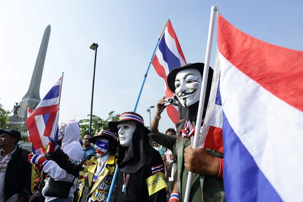 BANGKOK - DEC 9: Many Masked protesters walked for anti governme
