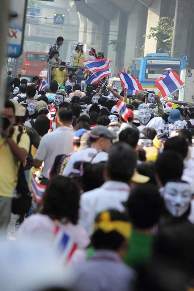 BANGKOK - DEC 9: Many Masked protesters walked for anti governme