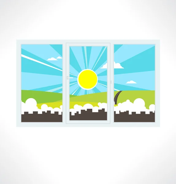 Vector Window. Solar landscape.