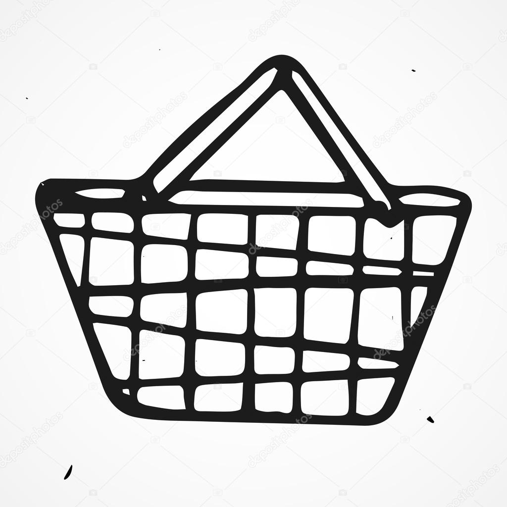 Cartoon shopping basket — Stock Vector © dimgroshev #36839225