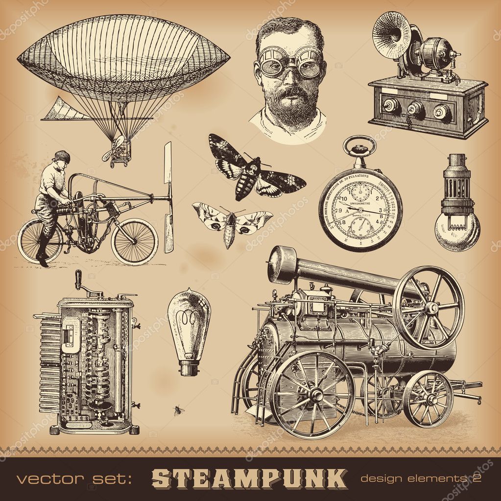 Steampunk design elements — Stock Vector #49208343