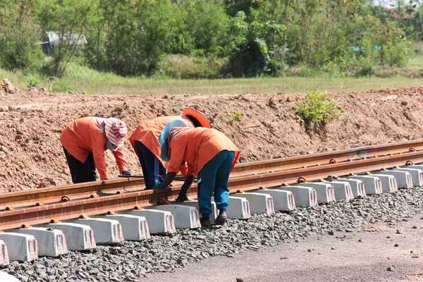 Workers were building a railway.