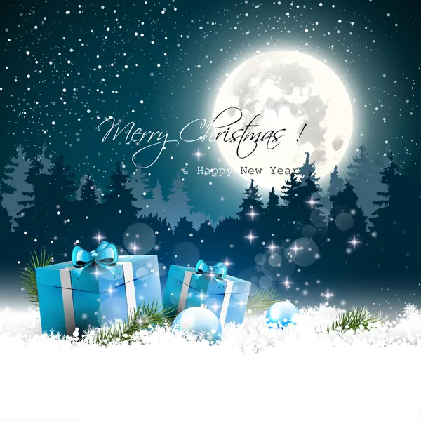Christmas night - greeting card