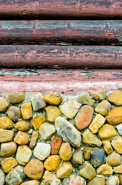 Closeup to old cabin house wall
