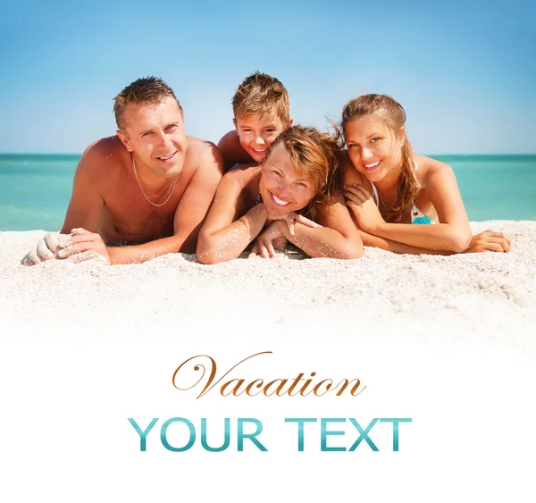 Happy Family Having Fun at the Beach. Vacation concept