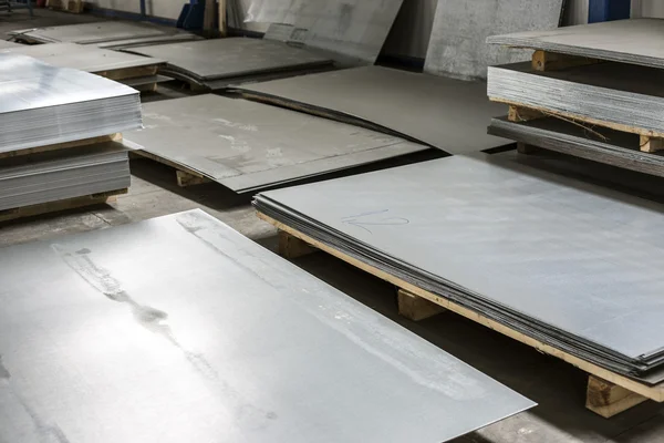 Sheet tin metal in production hall