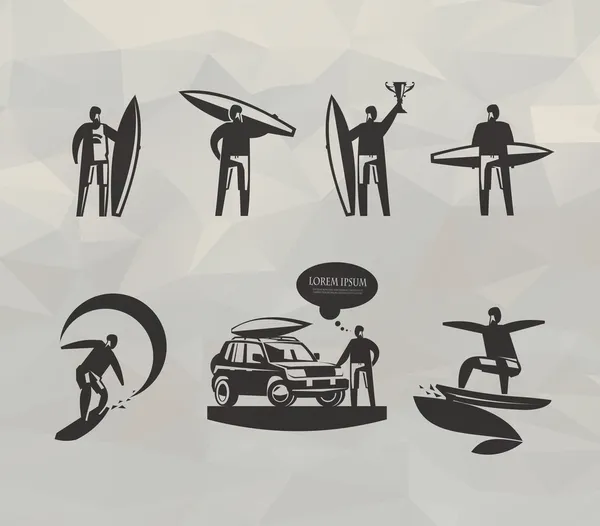 Surfing icons. Vector format